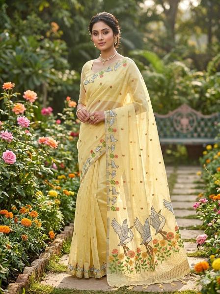 Vastrangan soft linen surat saree wholesale price list